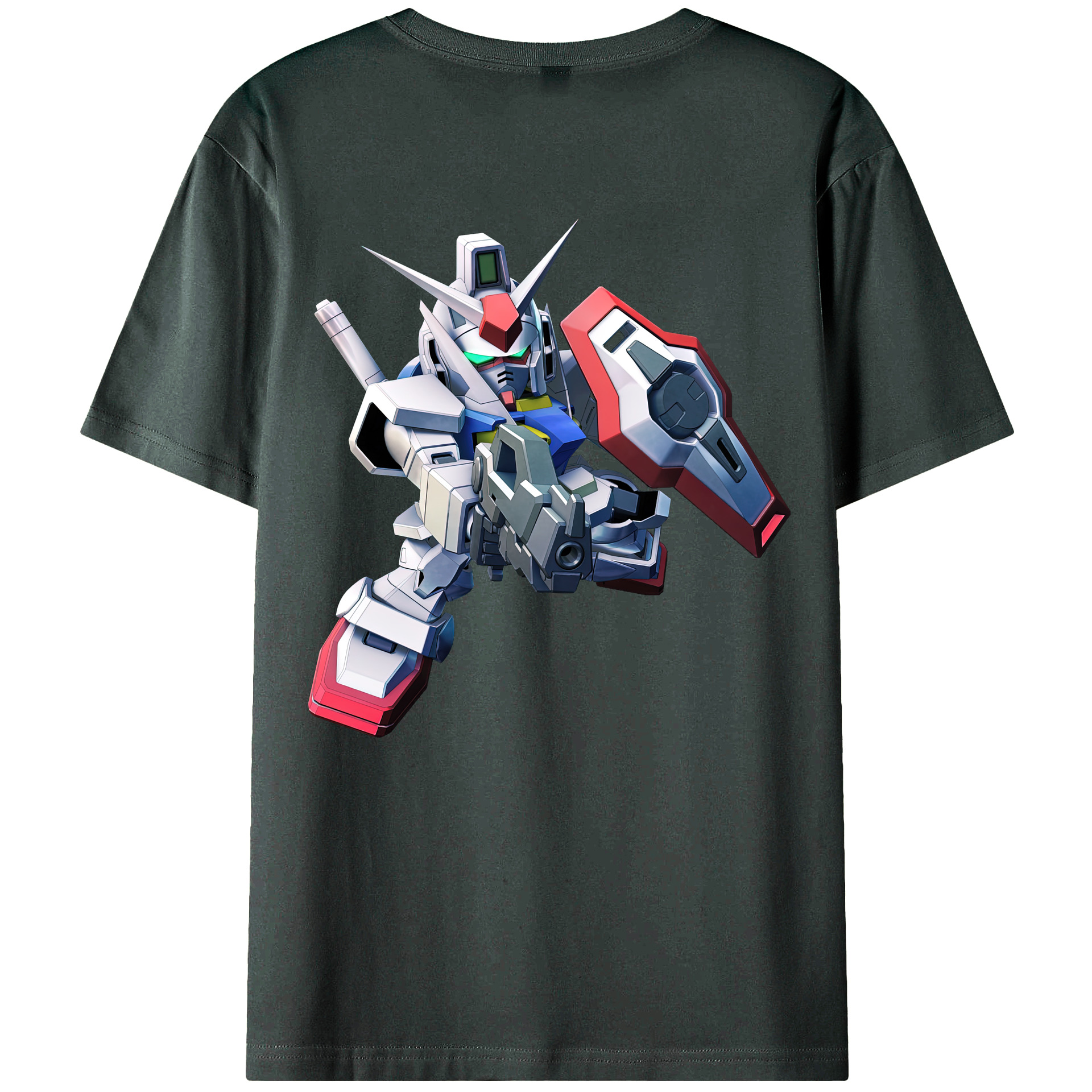 （画像用） 機動戦士ガンダム Mobile Suit Gundam 綿100％ メンズ半袖Tシャツ（バックプリント） 通気性